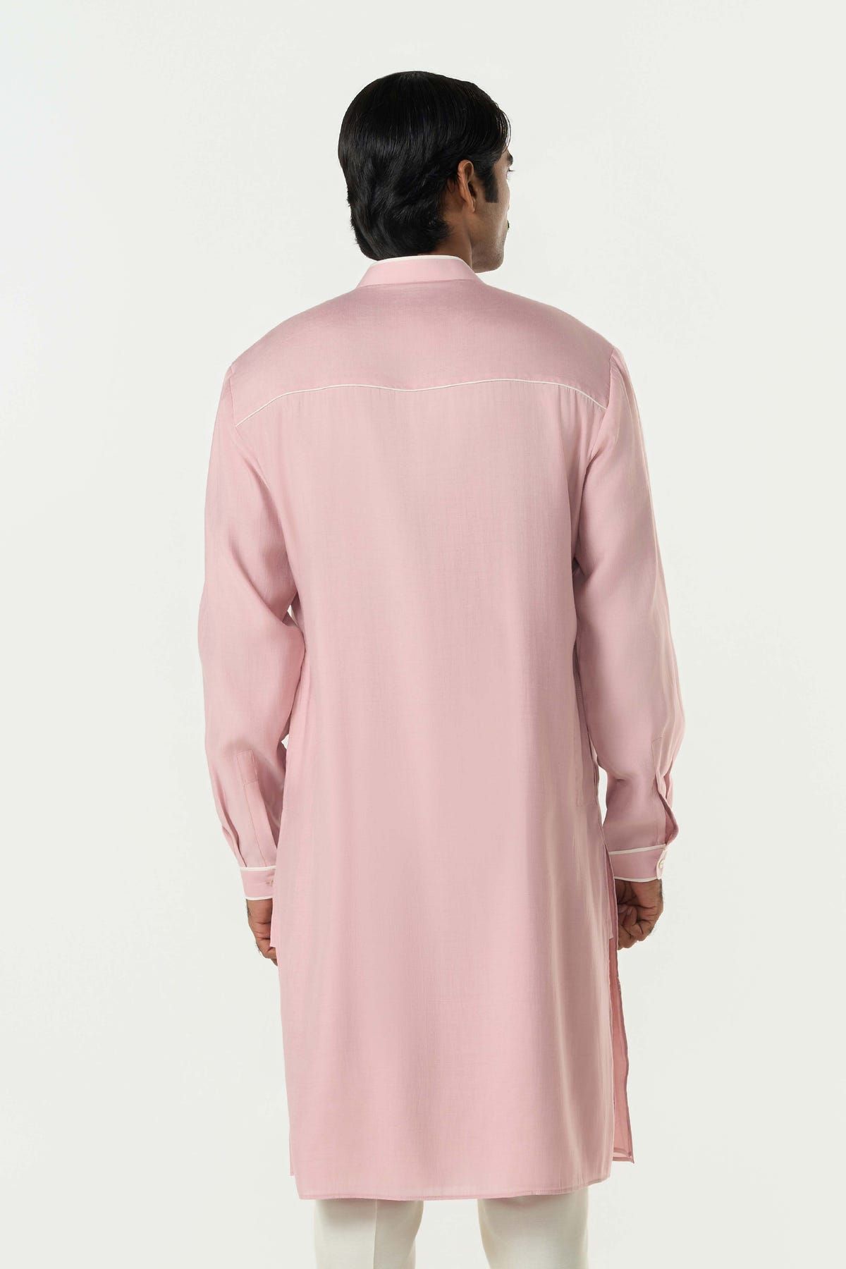 Meta Grid Kurta - Pastel Pink - image 2