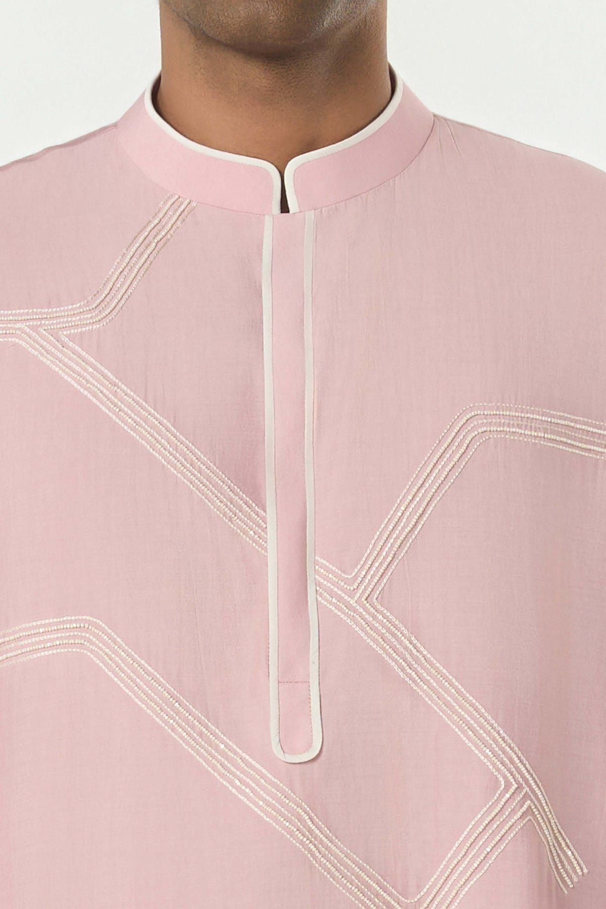 Meta Grid Kurta - Pastel Pink - image 6