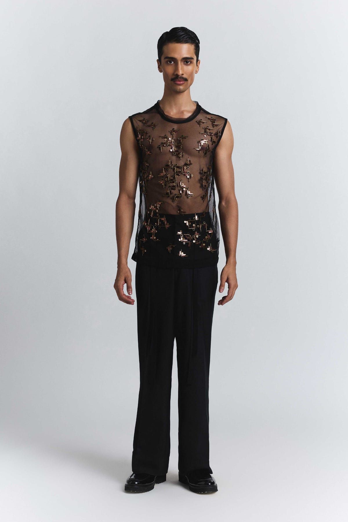 Beam Embellished Net Vest - image 2