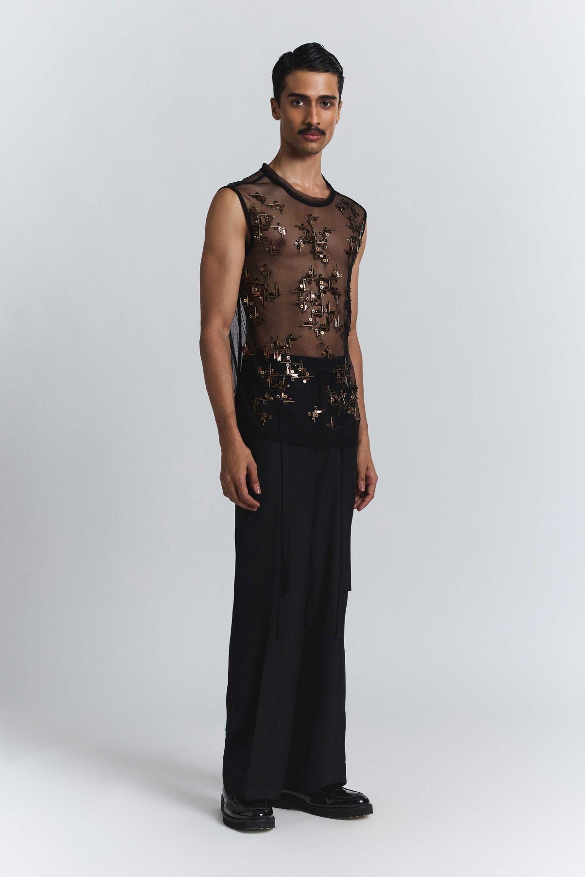 Beam Embellished Net Vest - image 3