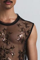 Beam Embellished Net Vest view 5