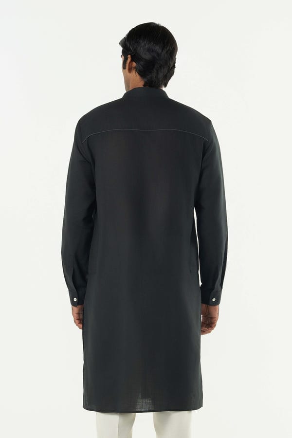 Line out Line — Classic Torrent Kurta - Black
