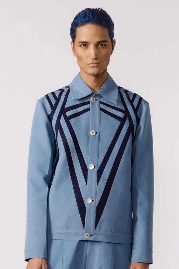 Line out Line — Symmetric cut and sew bomber jacket