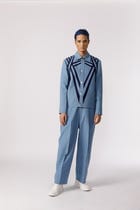 Symmetric cut and sew bomber jacket view 3