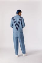 Symmetric cut and sew bomber jacket view 5