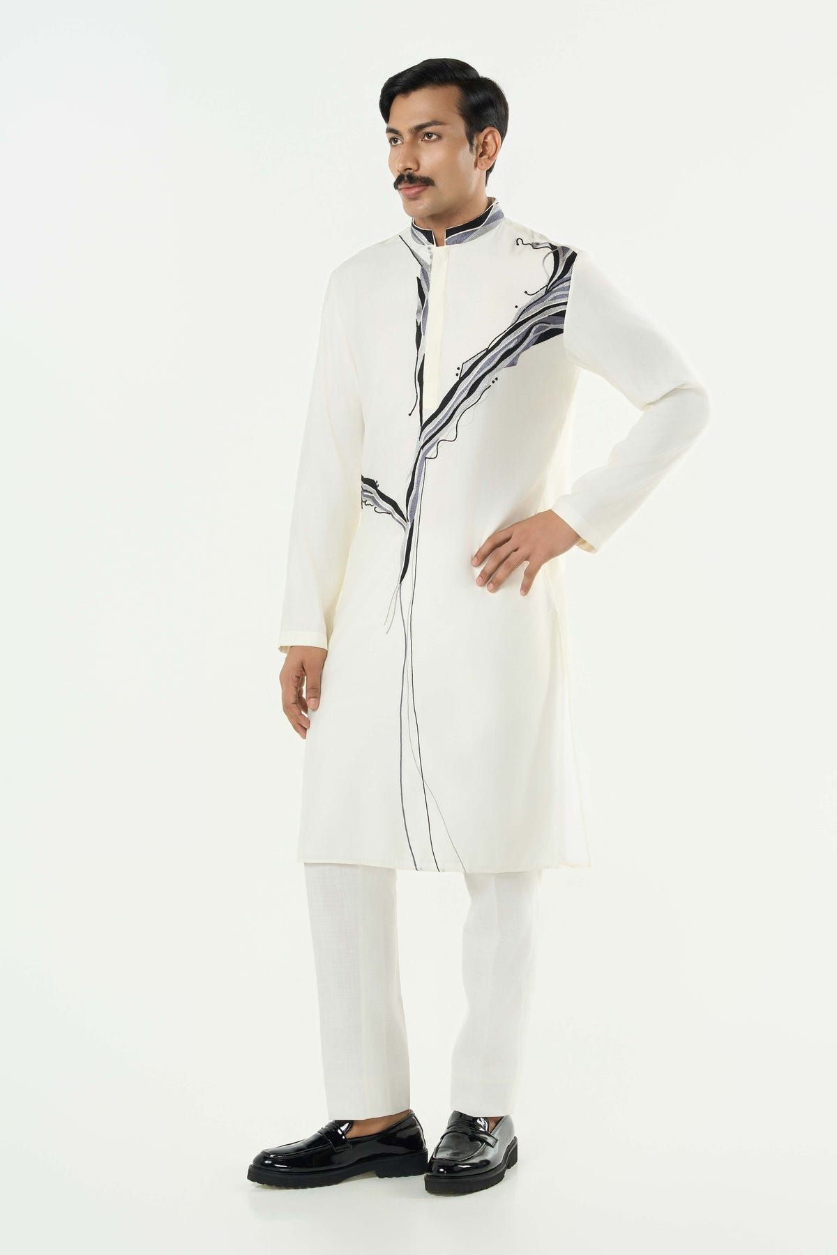 The Abstract Kurta - Ivory - image 5