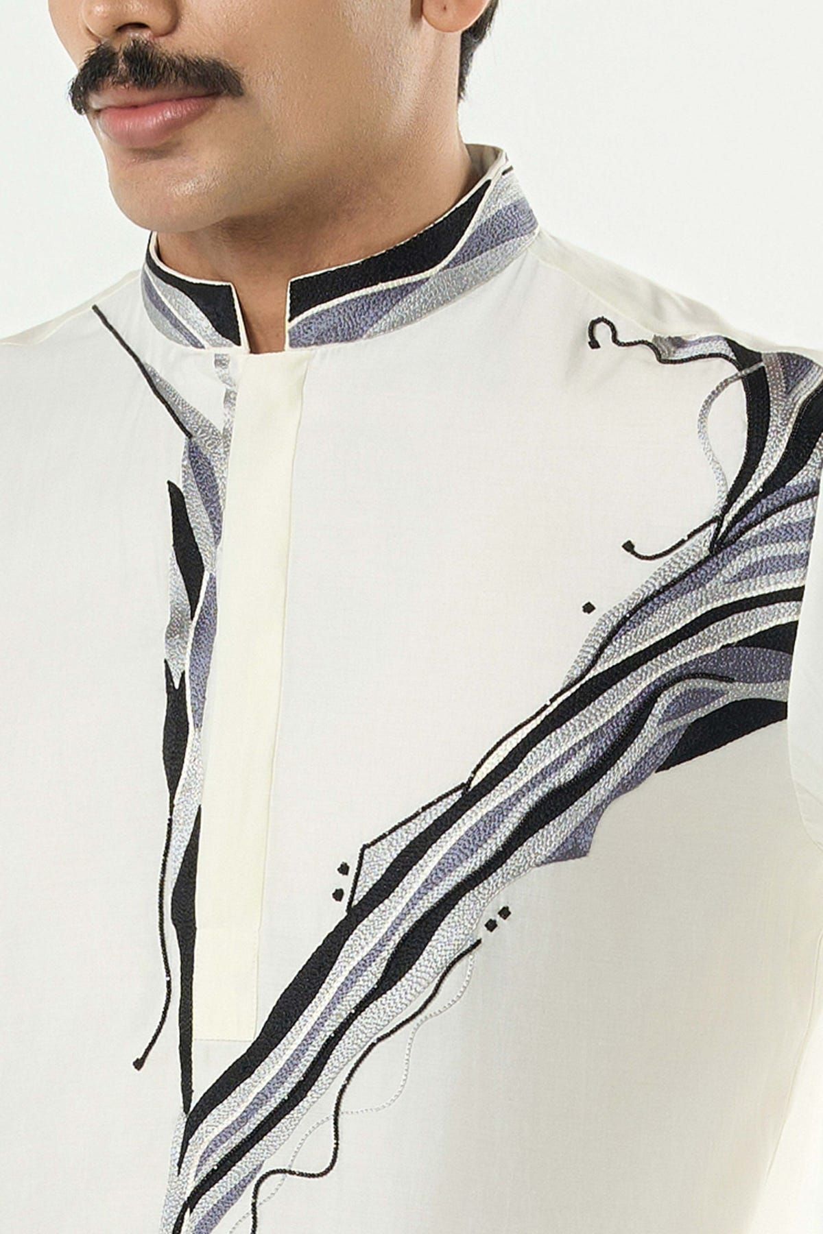 The Abstract Kurta - Ivory - image 6
