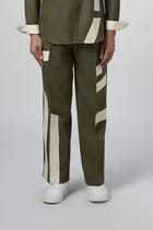 Linear Patch Pants Olive view 1