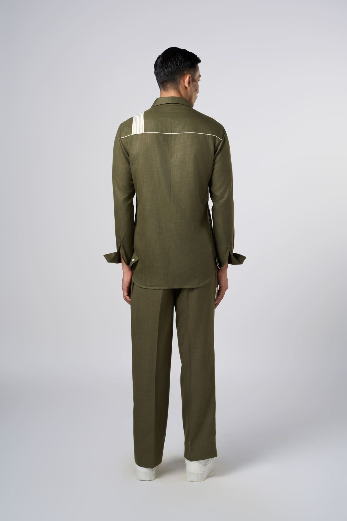 Linear Patch Pants Olive - image 5