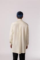 Leather accent high - low shirt view 5
