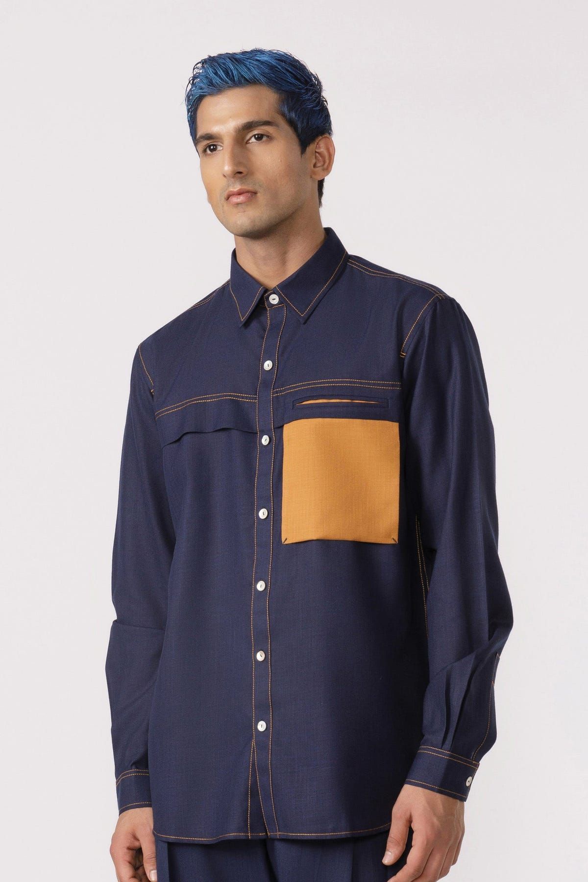 Contrast patch pocket shirt - image 1