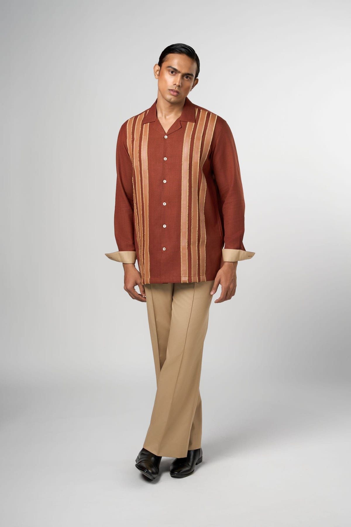 Leather Striped Shirt - image 3