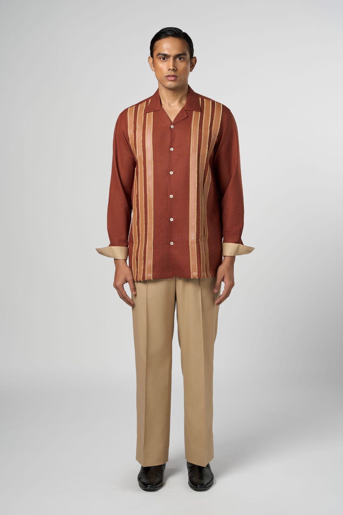 Leather Striped Shirt - image 5