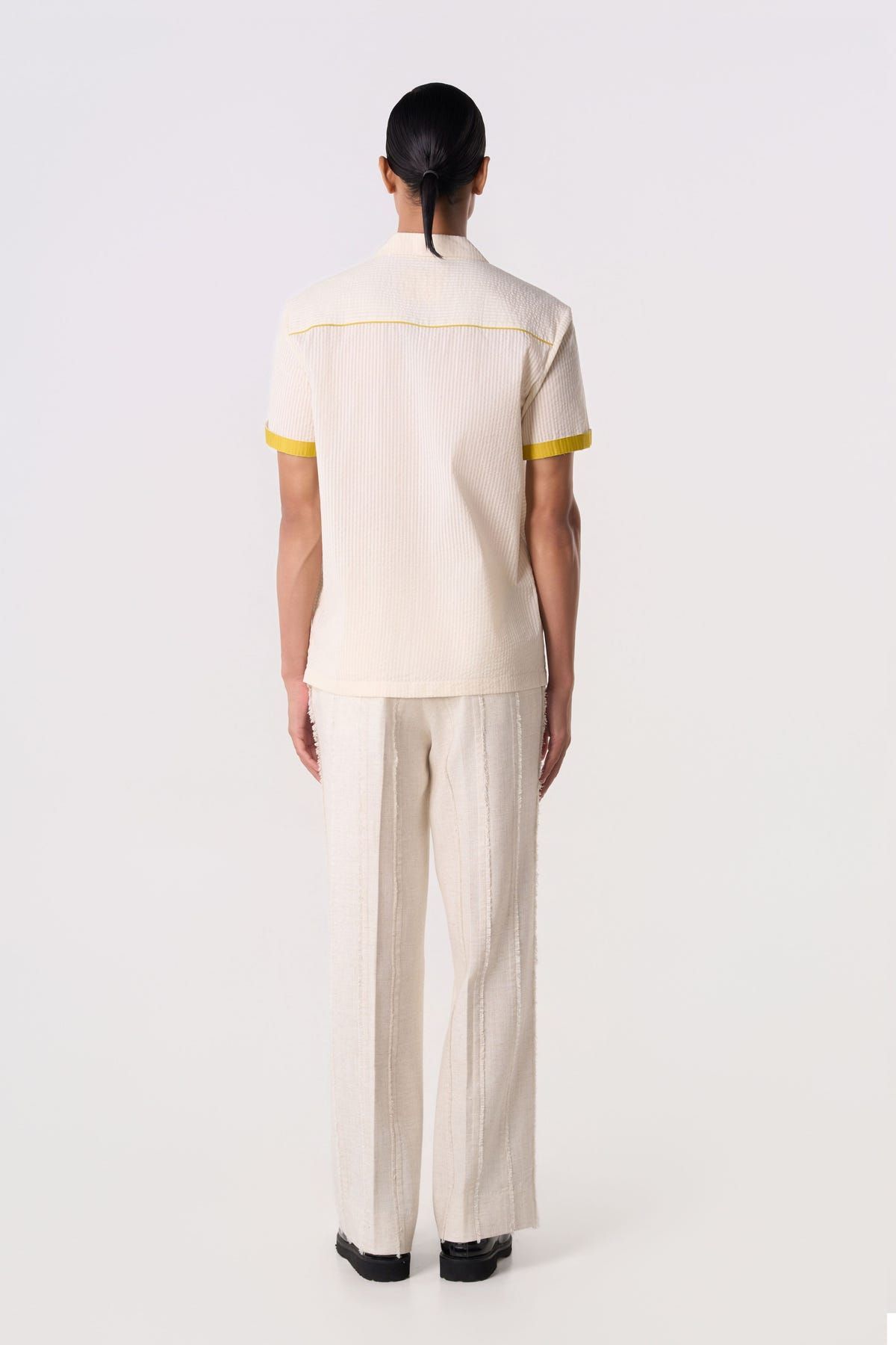 Ivory Seersucker Camp Shirt - image 3