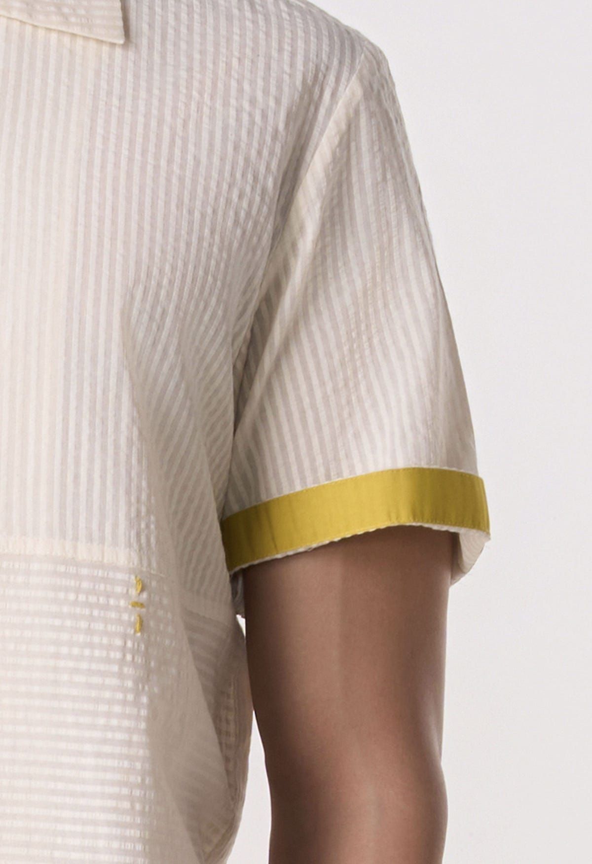 Ivory Seersucker Camp Shirt - image 5
