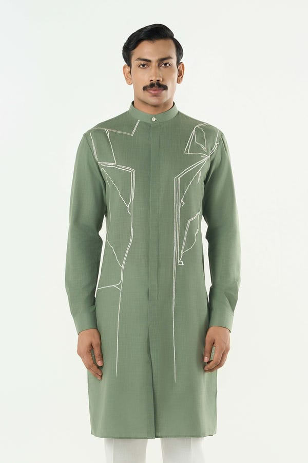 Line out Line — Classic Torrent Kurta - Sage Green