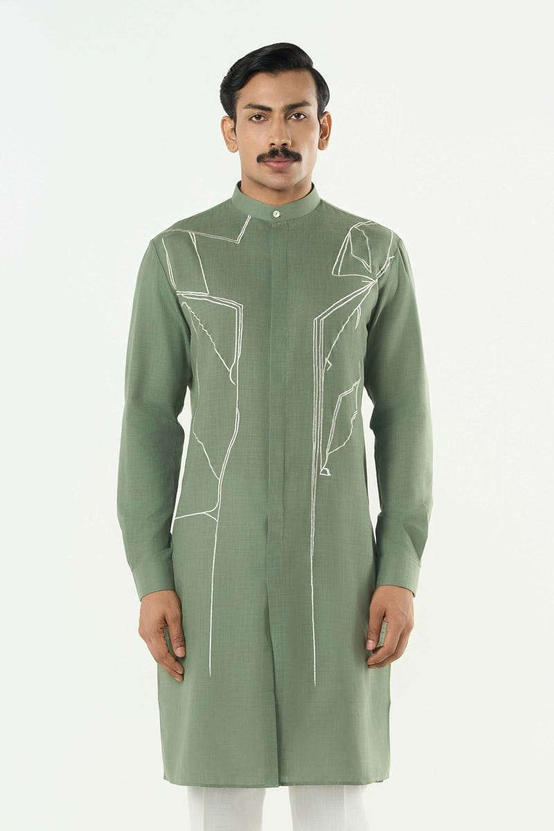 Classic Torrent Kurta - Sage Green
