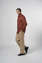 Rust Contrast Stitch Shirt view 3