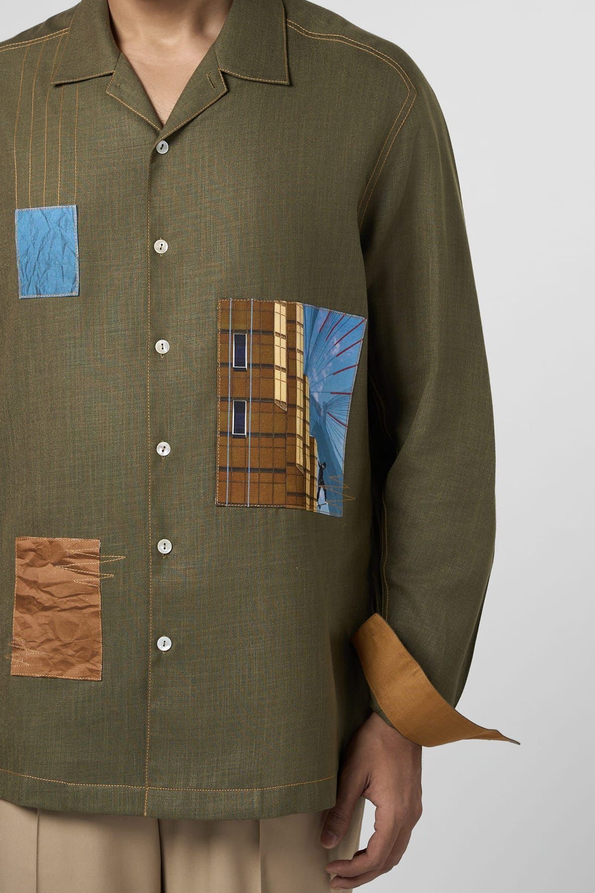 Olive Urban Patch Shirt - image 1