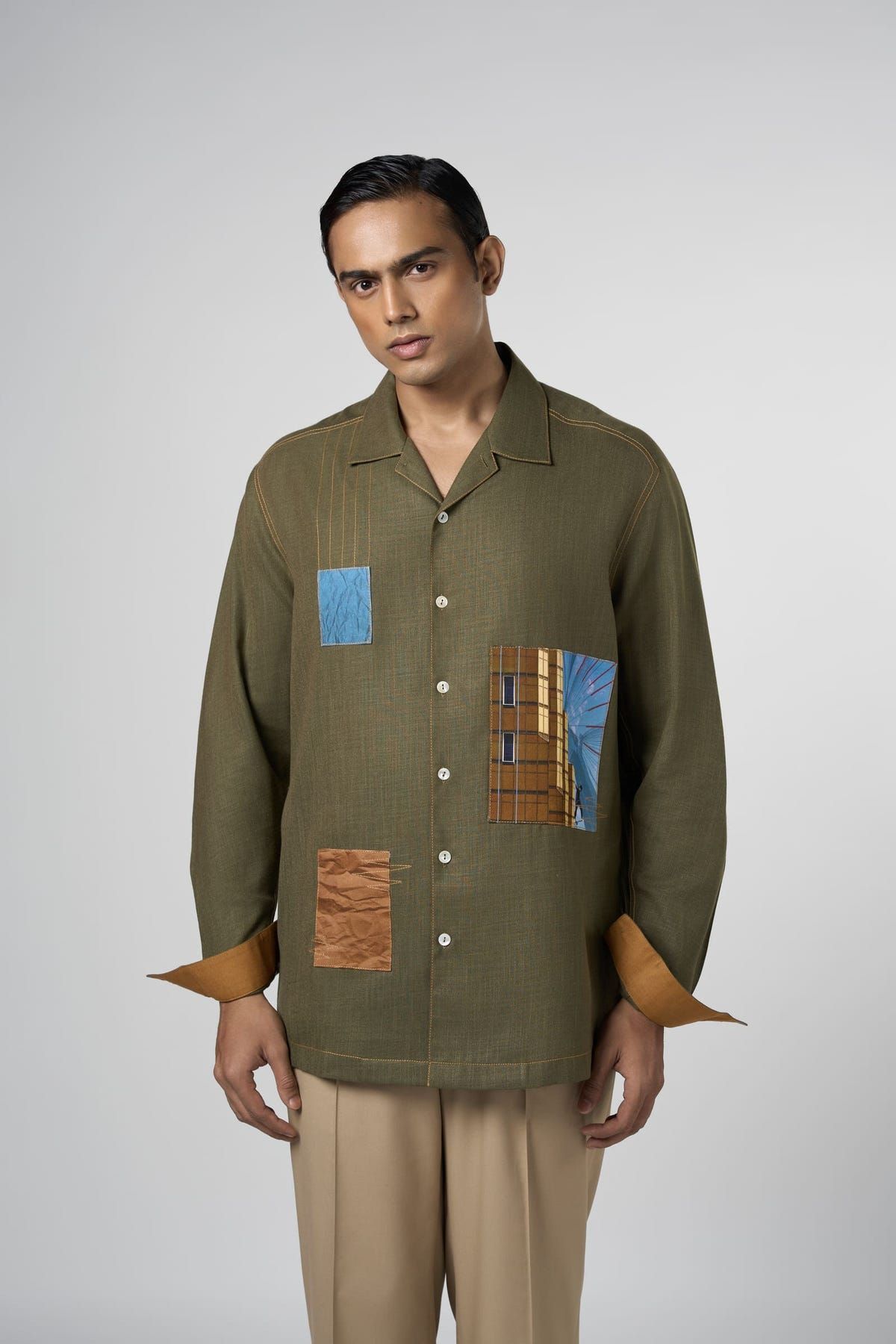 Olive Urban Patch Shirt - image 2