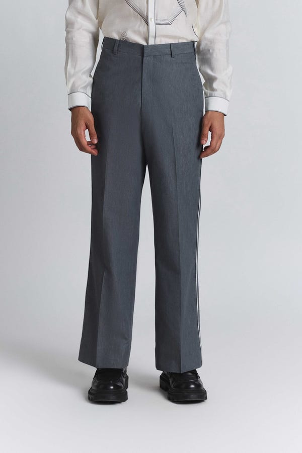 Line out Line — Geofaceted Piping Pants