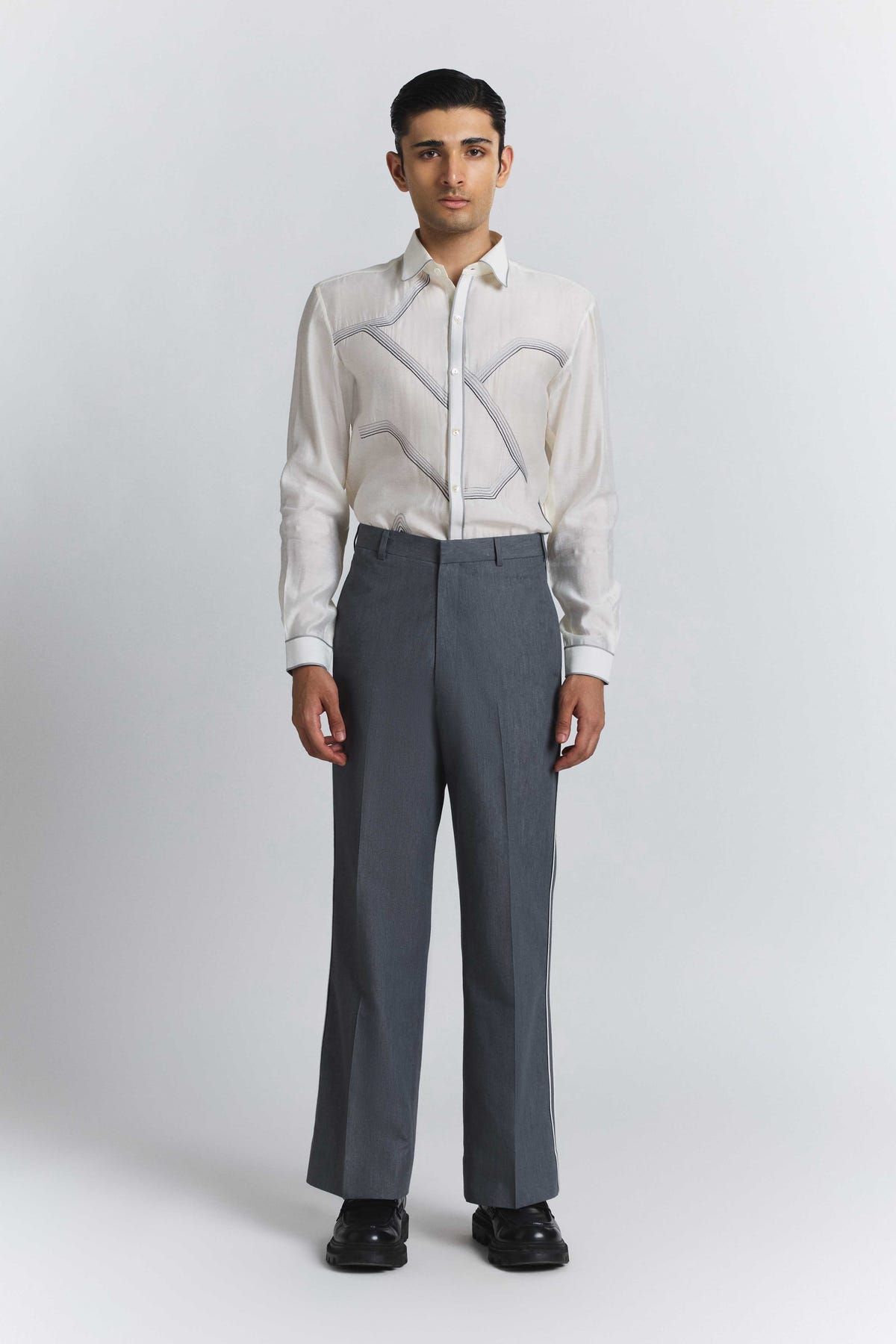 Geofaceted Piping Pants - image 5