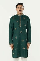 Alluro Kurta - Bottle Green view 1