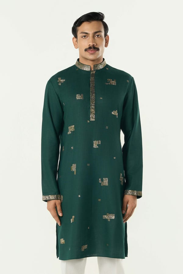 Line out Line — Alluro Kurta - Bottle Green