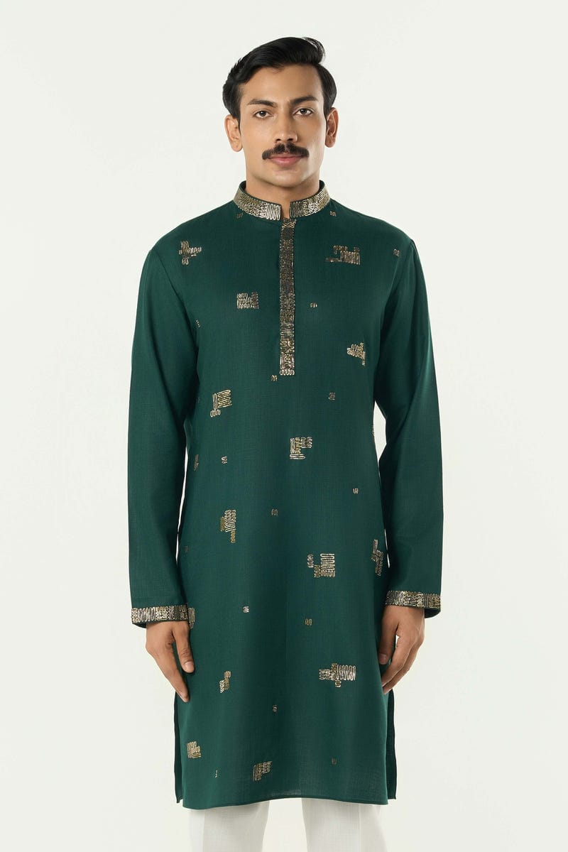 Alluro Kurta - Bottle Green