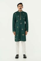Alluro Kurta - Bottle Green view 3