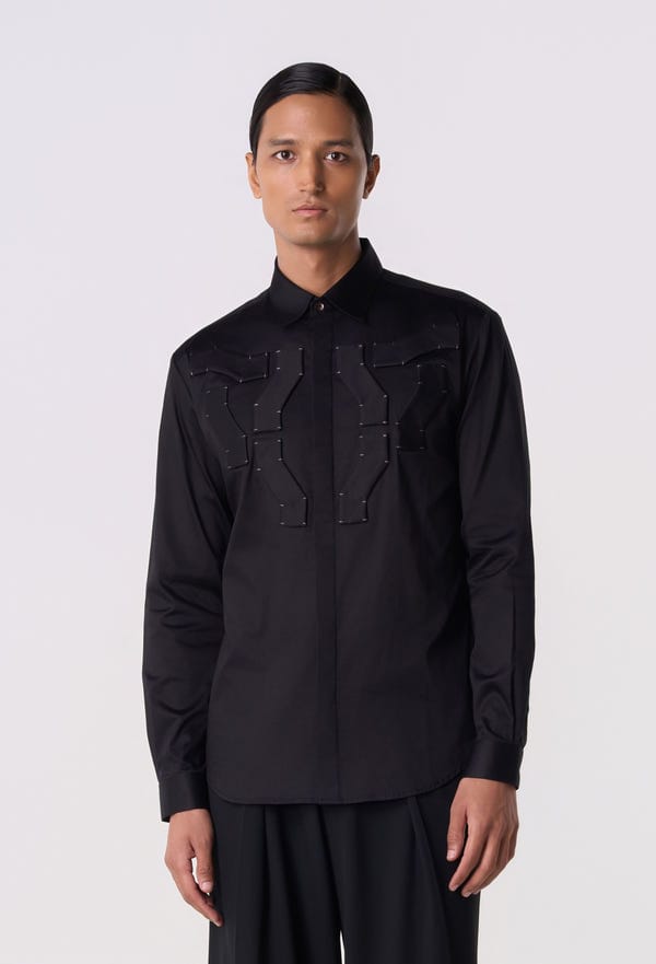 Line out Line — Mosaic Patch Shirt