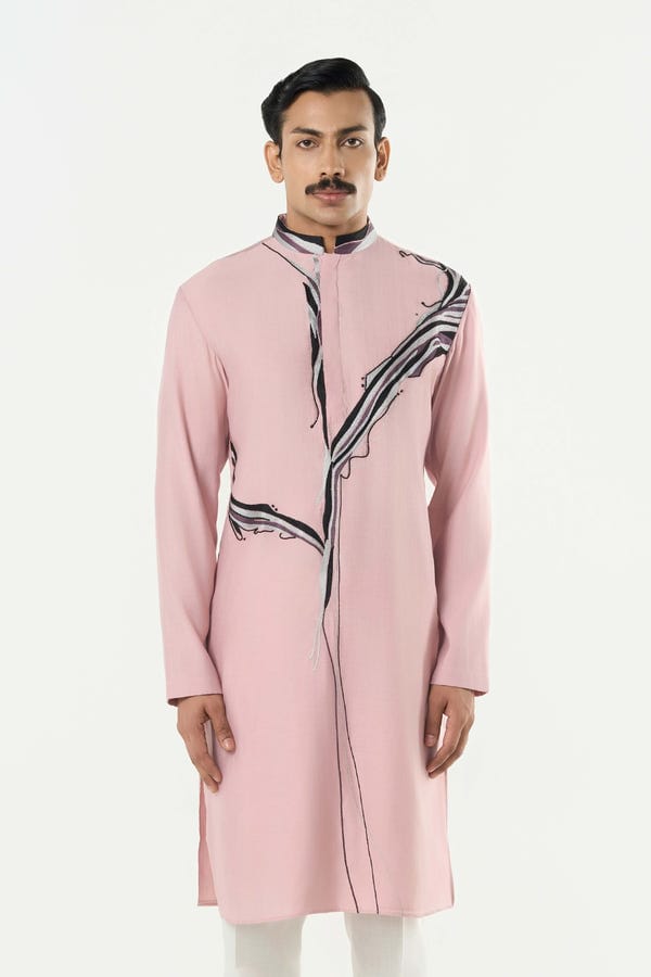 Line out Line — The Abstract Kurta - Pastel Pink