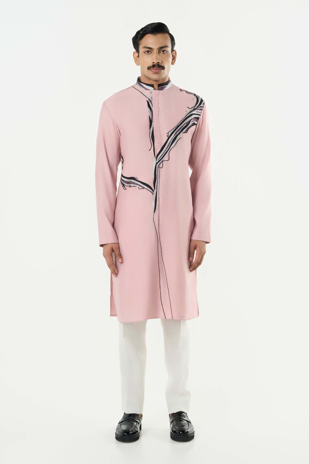 The Abstract Kurta - Pastel Pink - image 3