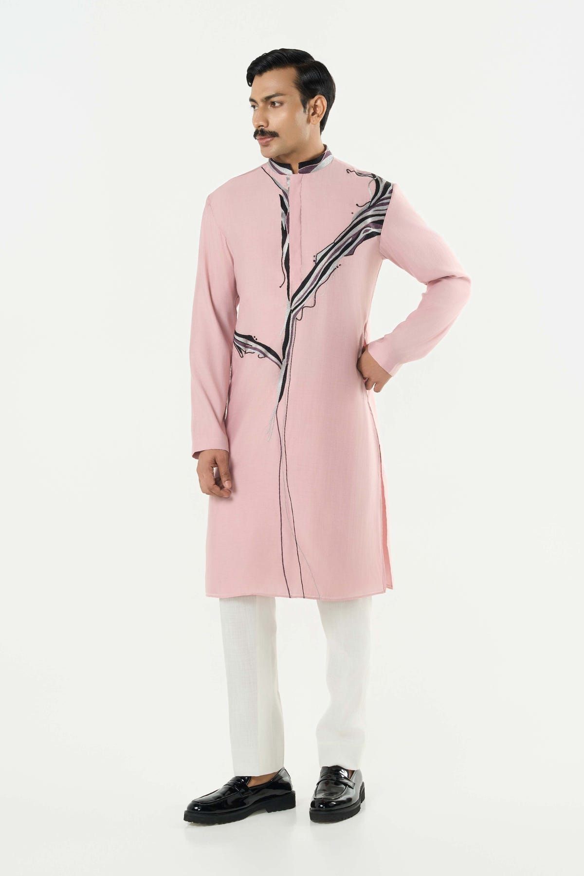 The Abstract Kurta - Pastel Pink - image 5