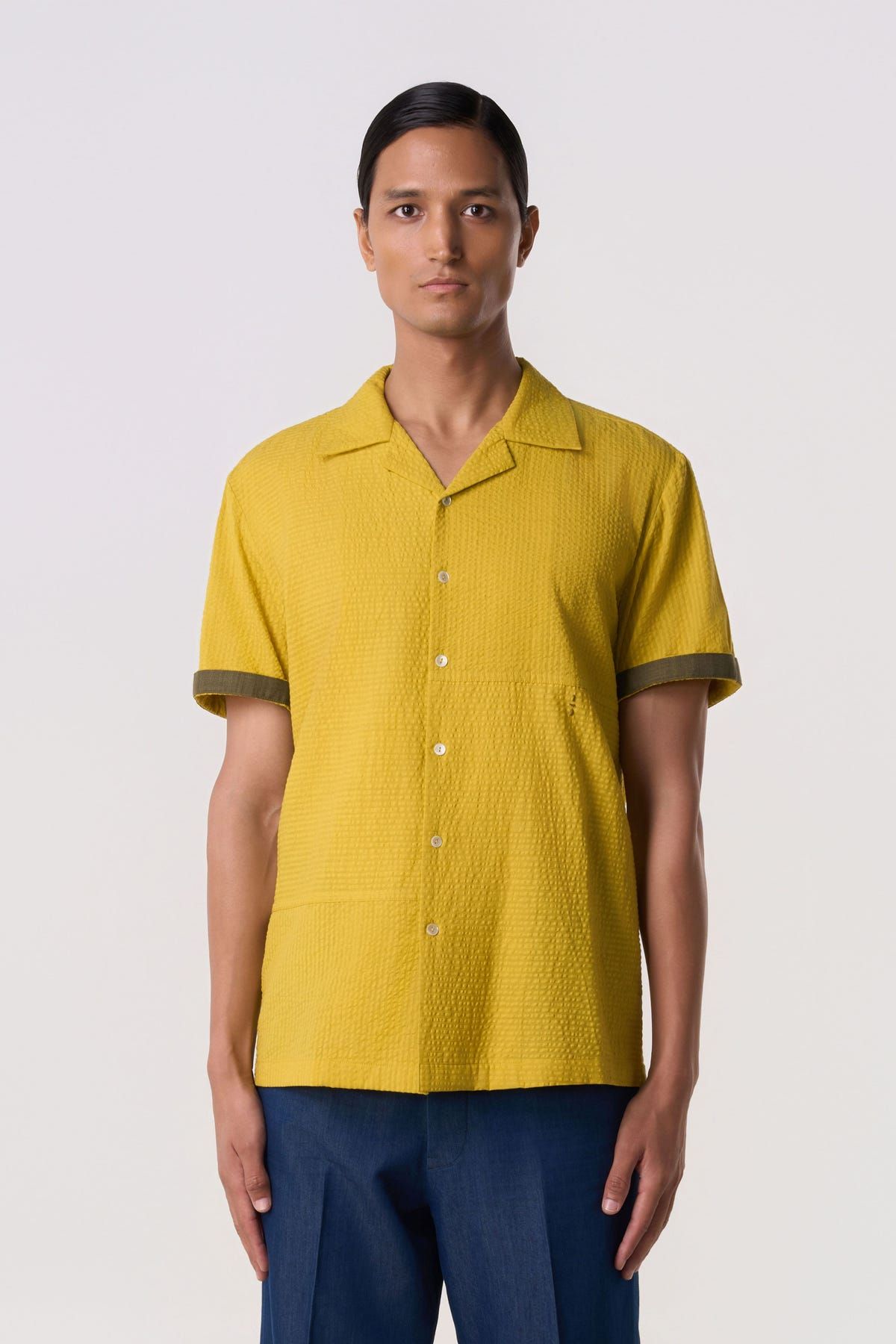 Citrine Seersucker Camp Shirt - image 1