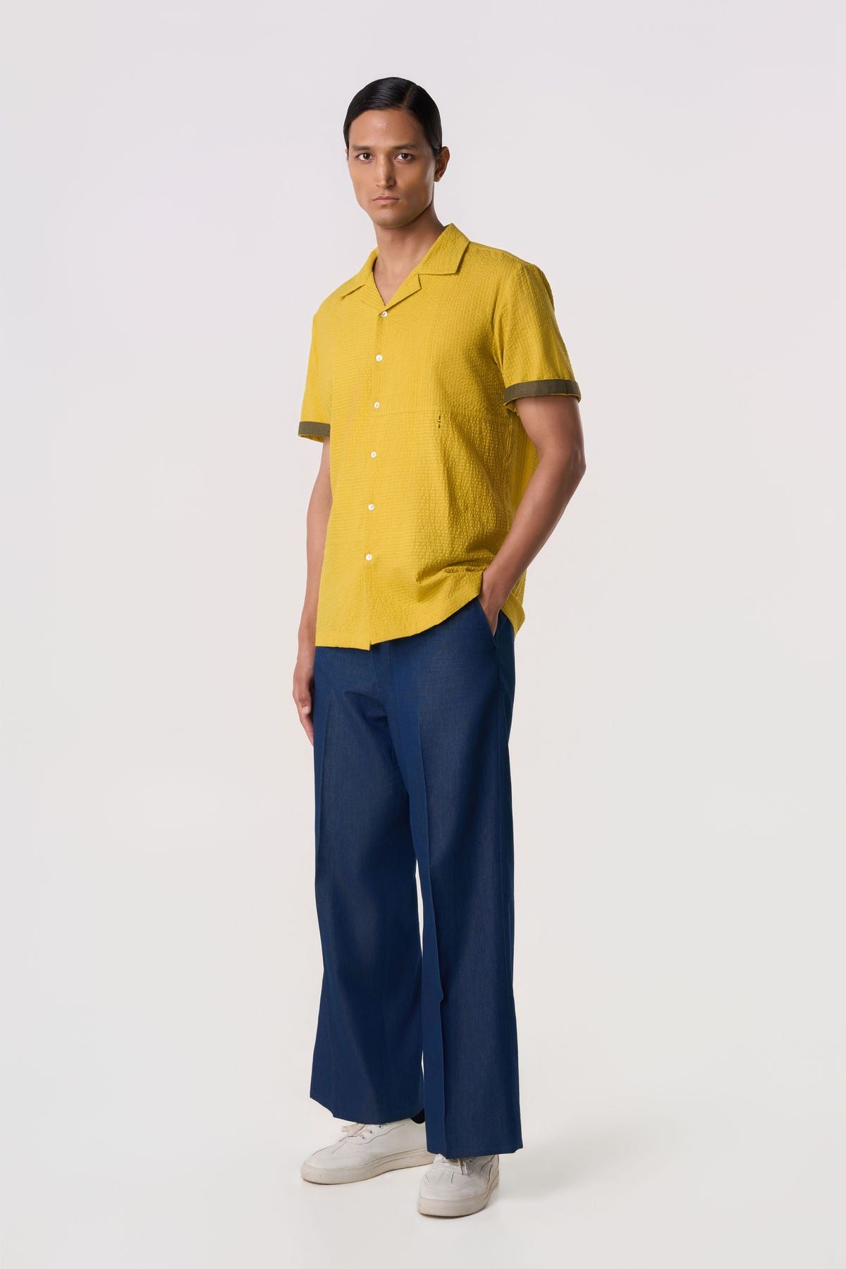 Citrine Seersucker Camp Shirt - image 4