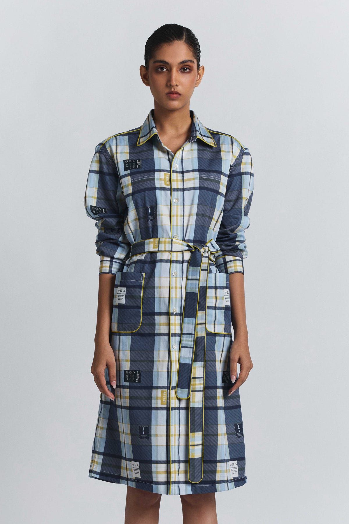Vintage Checkered Shirt Dress - image 1