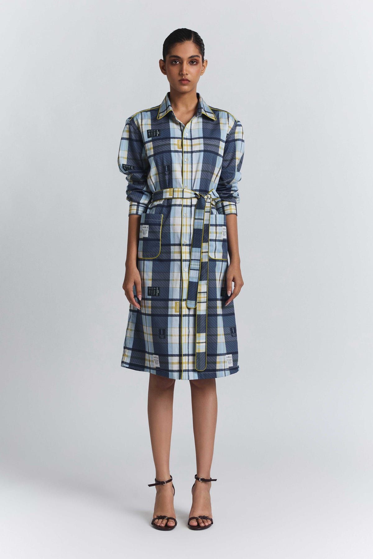 Vintage Checkered Shirt Dress - image 4