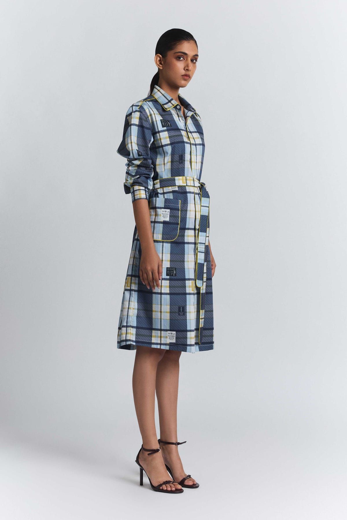 Vintage Checkered Shirt Dress - image 5