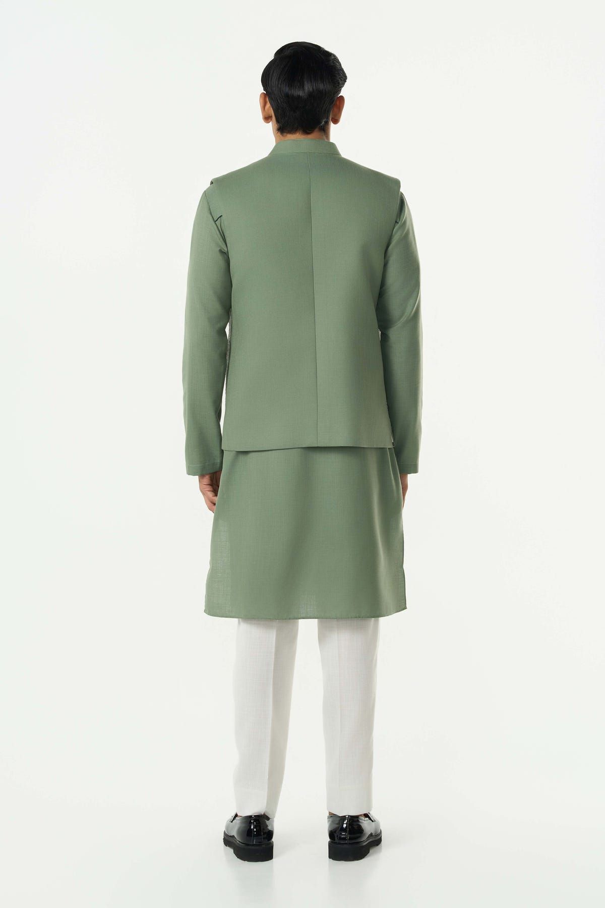 Grill Grid Bandi Jacket Set - Sage green - image 2