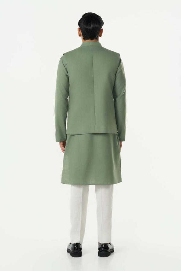 Line out Line — Grill Grid Bandi Jacket Set - Sage green
