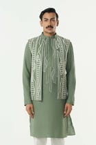 Grill Grid Bandi Jacket Set - Sage green view 3