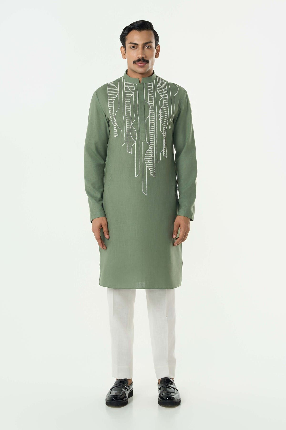 Grill Grid Bandi Jacket Set - Sage green - image 5