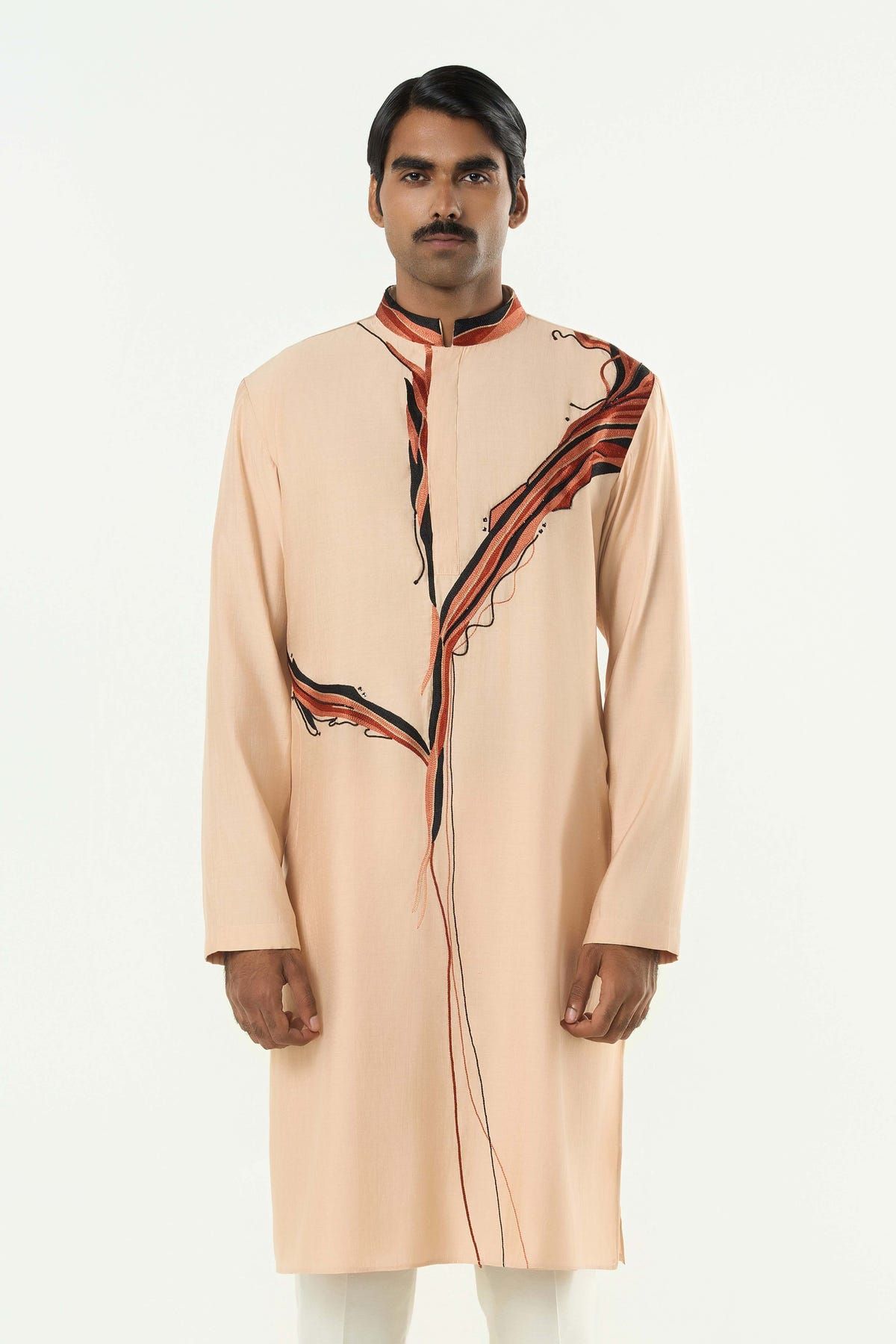 The Abstract Kurta - Beige - image 1