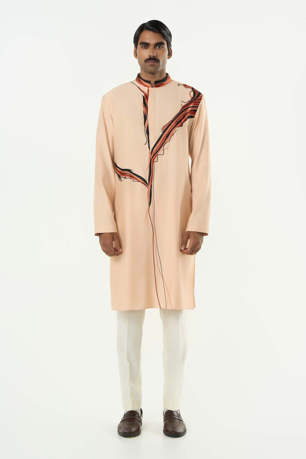 The Abstract Kurta - Beige - image 3