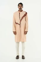 The Abstract Kurta - Beige view 3