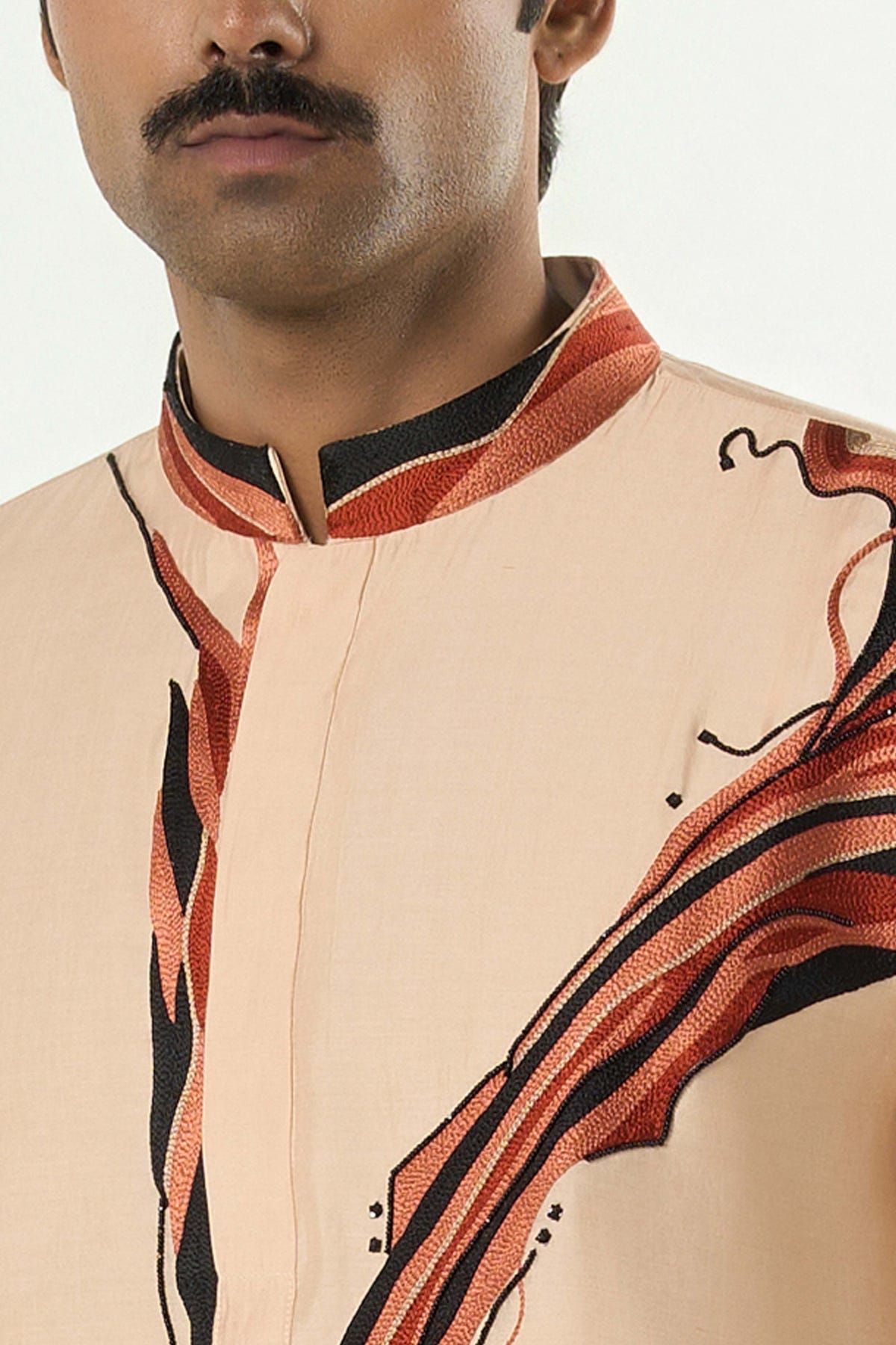 The Abstract Kurta - Beige - image 6