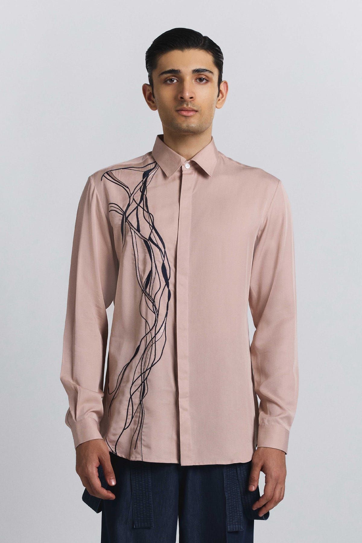 Polylineal Embroidered Shirt - image 1