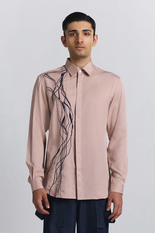 Line out Line — Polylineal Embroidered Shirt