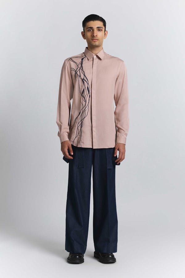 Line out Line — Polylineal Embroidered Shirt